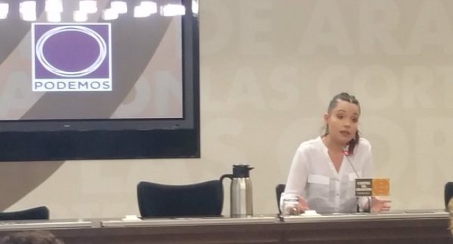 Maru Díaz,portavoz del grupo parlamentario de Podemos en las Cortes. Foto: Podemos