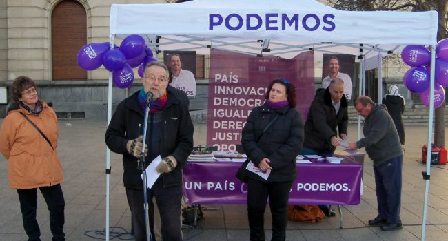 Pedro Arrojo durante el acto celebrado este miércoles en la capital aragonesa. Foto: Podemos