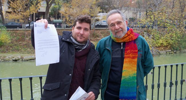 Nacho Escartín y Pedro Arrojo en el acto de campaña de este viernes. Foto: Podemos