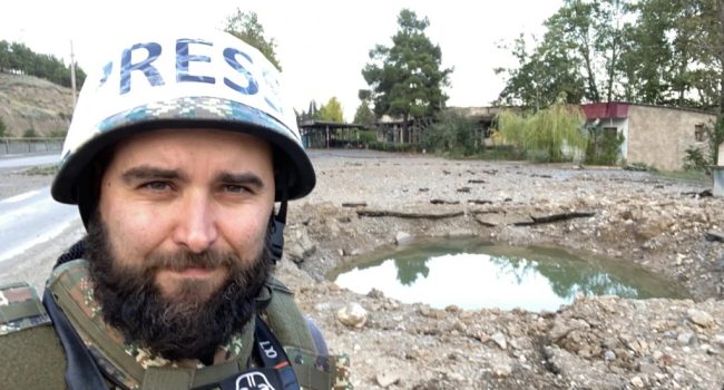 Imagen compartida por Pablo González en sus redes sociales durante uno de sus viajes a Ucrania.