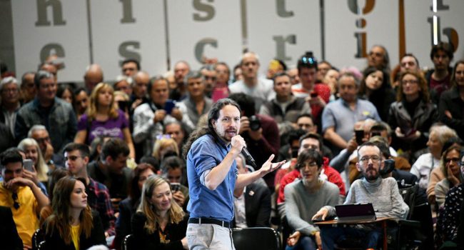 Iglesias durante el acto celebrado en Zaragoza. Foto: Dani Gago
