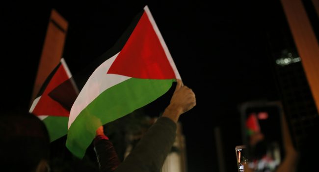 Banderas palestinas durante una movilización de solidaridad con Gaza | Foto: Ömer Faruk Yıldız / Unsplash