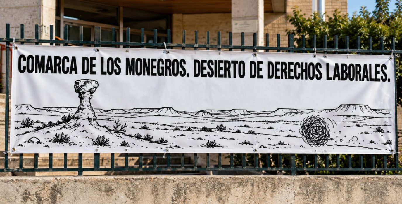 Mockup con una viñeta difundida por el comité de empresa.