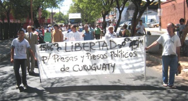 Cinco campesinos, ahora en huelga de hambre, fueron detenidos por los sucesos de Curuguaty en 2012.