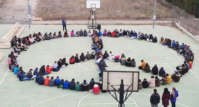 Parte de la actividad en el IES Salvador Victoria de Monreal del Campo (Teruel).