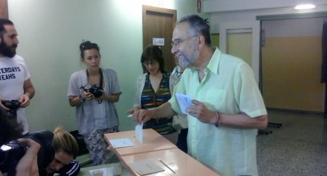 Pedro Arrojo, cabeza de lista de Unidos Podemos por Zaragoza. Foto: Héctor Mendal (Podemos)