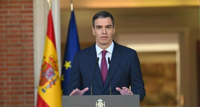 Pedro Sánchez durante la declaración institucional de este lunes | Foto: Pool Moncloa