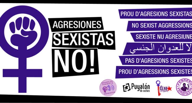 Relato de la agresión machista que protagonizó el grupo Los Cojones de Kantoikao durante un concierto en la Sala Roxy (Zaragoza) con motivo de las Fiestas del Pilar 2014