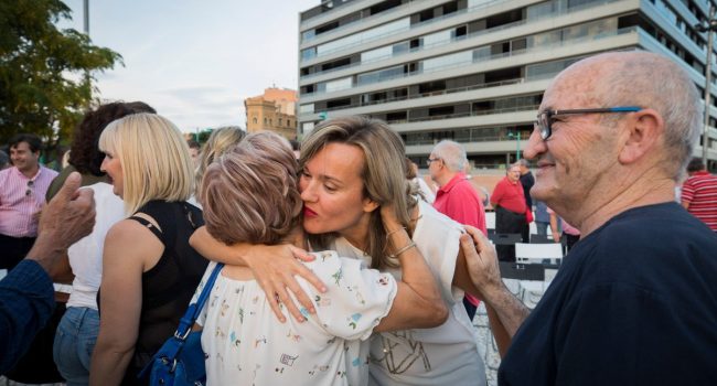 Pilar Alegría en un acto de campaña.
