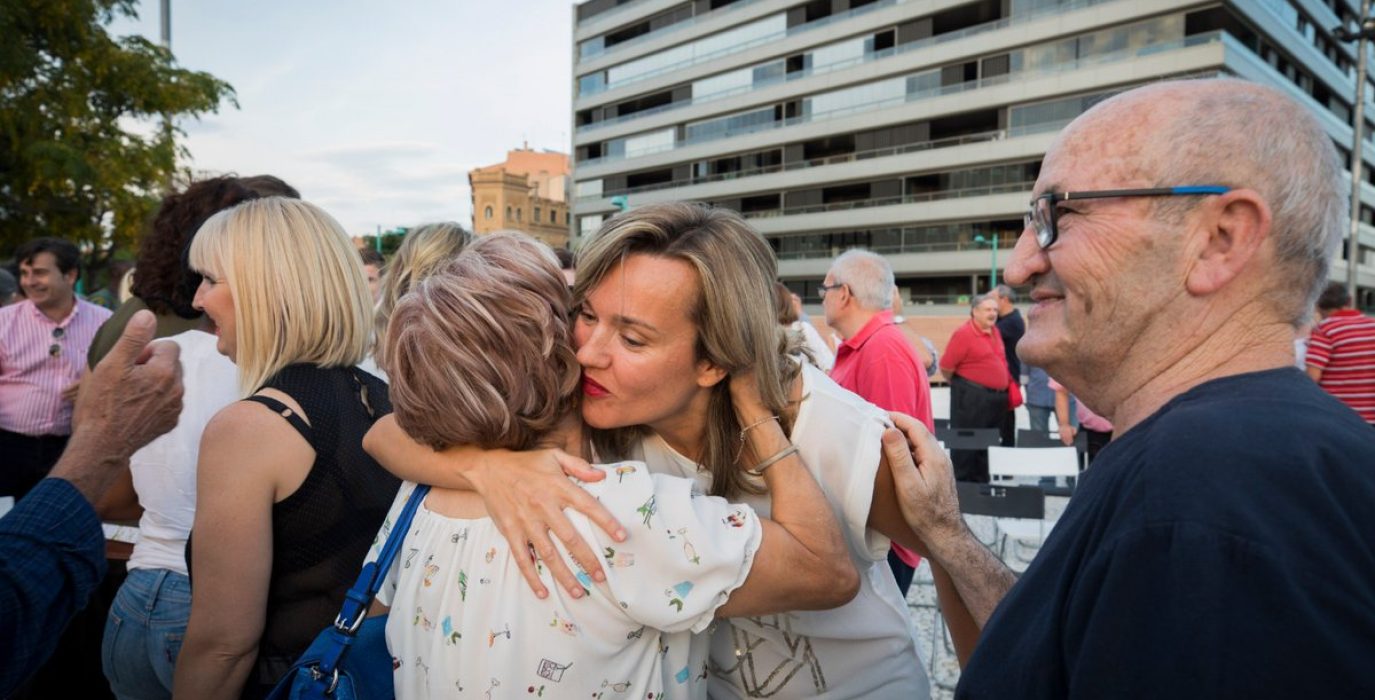 Pilar Alegría en un acto de campaña.