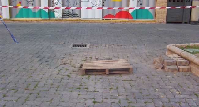 Aspecto de la plaza Tenerías, en el barrio de la Madalena de Zaragoza. Foto: @ABarrenaIU