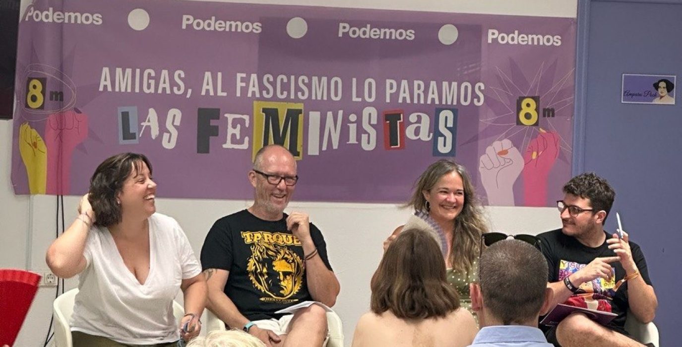 Ricard Mitjana y María Goikoetxea durante el Encuentro Municipalista celebrado este sábado | Foto: Podemos Aragón