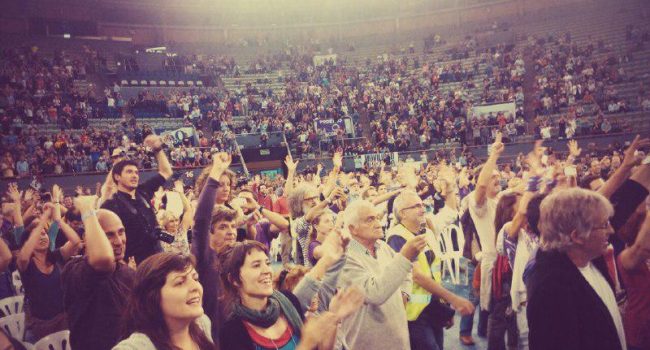Miles de personas se reunieron en Madrid en la asamblea de Podemos. Foto: Podemos