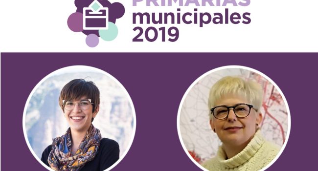 Violeta Barba y Pilar Vaquero, candidatas en las primarias de Podemos Zaragoza.