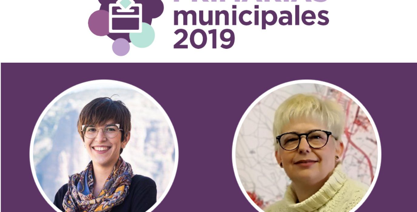 Violeta Barba y Pilar Vaquero, candidatas en las primarias de Podemos Zaragoza.