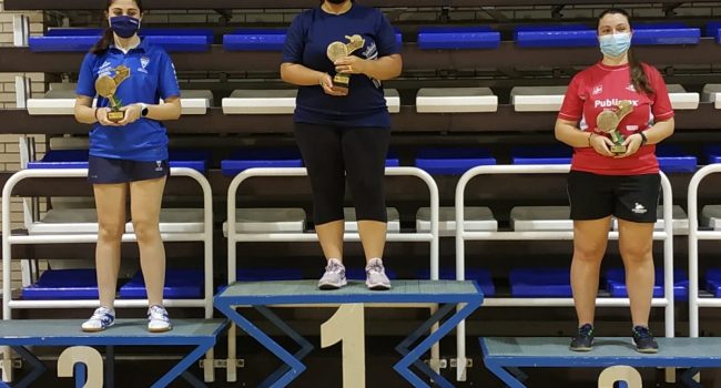 Podium absoluto femenino Campeonato Aragon Tenis Mesa