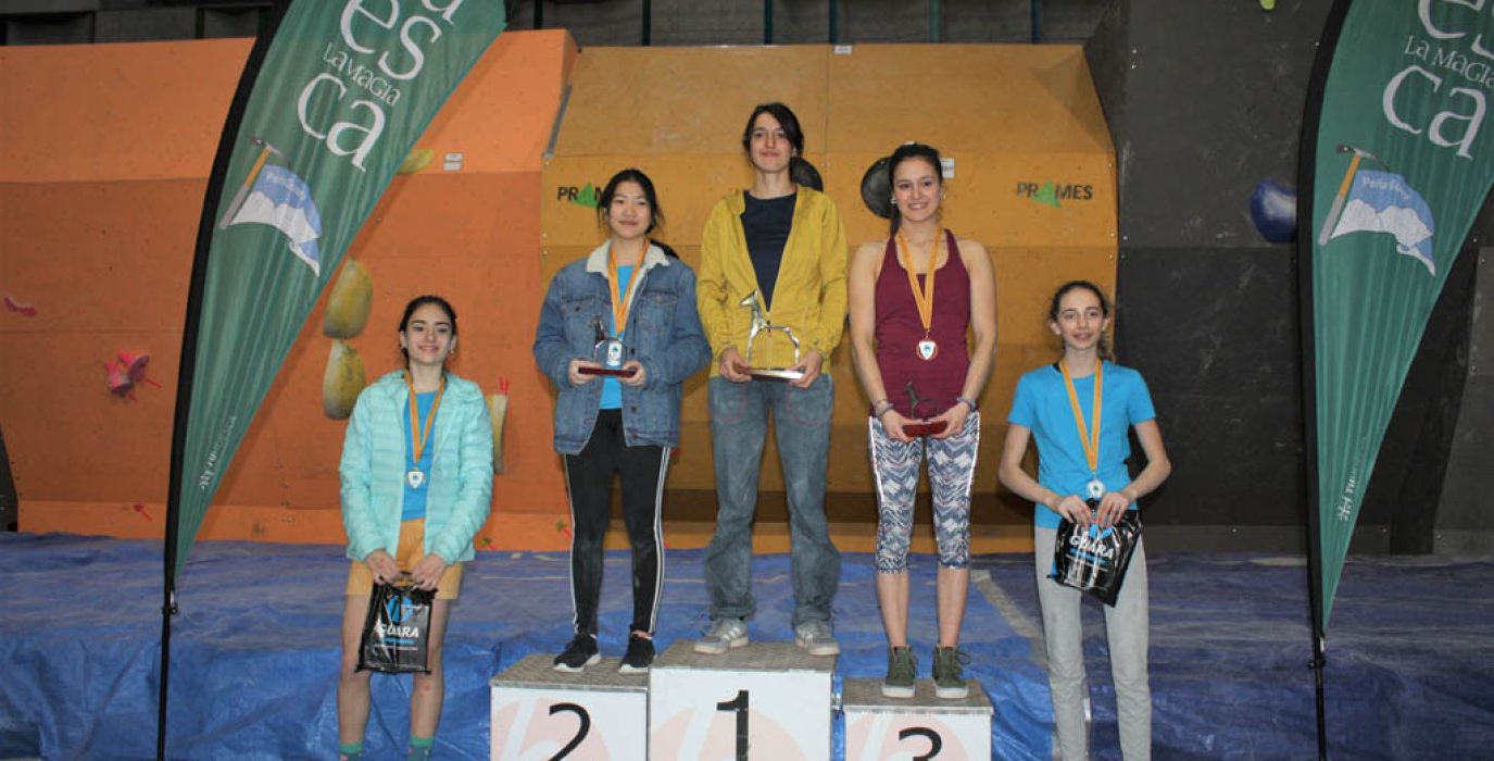 Podium femenino (De Izquierda a derecha): Maria Laborda (4ª), Laura Pellicer (2ª), Rebeca Pérez (1ª), Carlota Martínez (3ª) y Edurne García (5ª).
