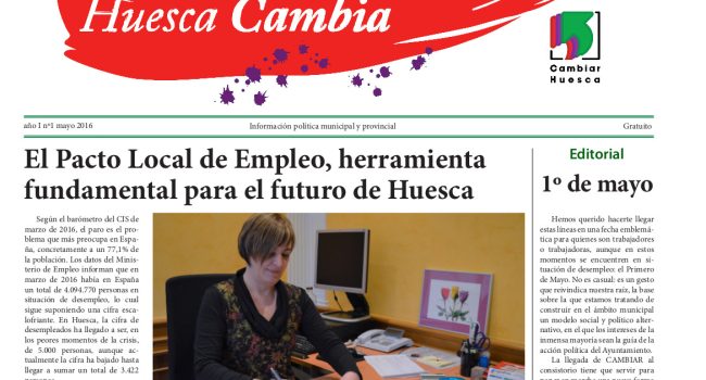 Portada del primer número de Huesca Cambia.
