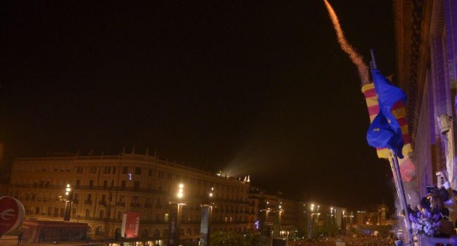 El cohete da inicio a las fiestas. Foto: Pablo Ibáñez (AraInfo)