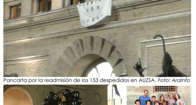 "Opositores sin oposición" y la Huelga de AUZSA presentes durante la lectura del pregón oficial.