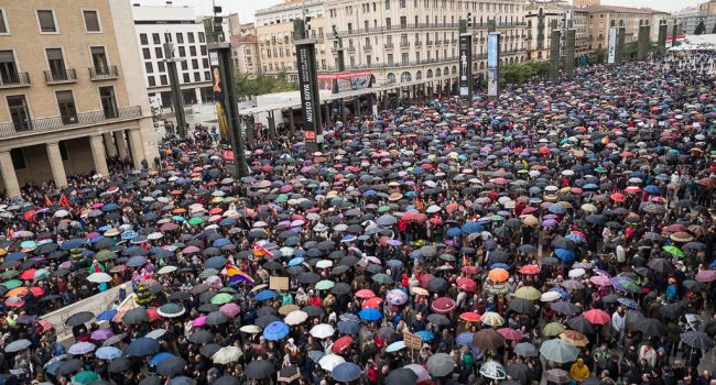 Concentración del pasado 17 de marzo en Zaragoza. Foto: Pablo Ibáñez (AraInfo)