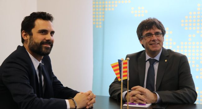 Puigdemont y Torrent en una reunión en Bruselas. Foto: JxCat
