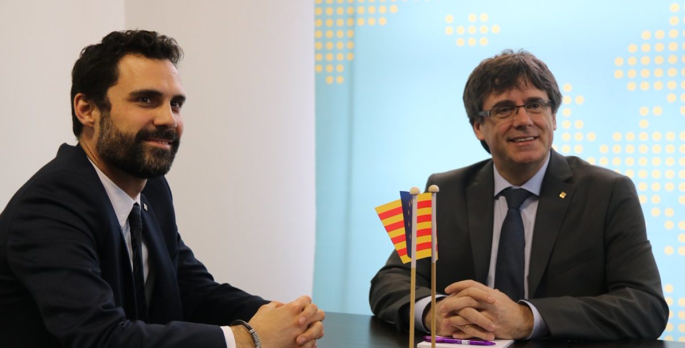 Puigdemont y Torrent en una reunión en Bruselas. Foto: JxCat
