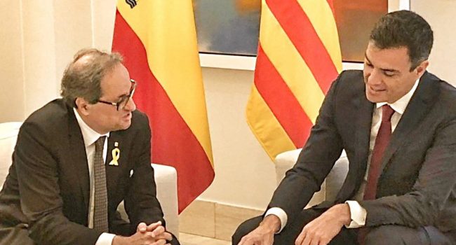 Quim Torra y Pedro Sánchez. Foto: @desdelamoncloa