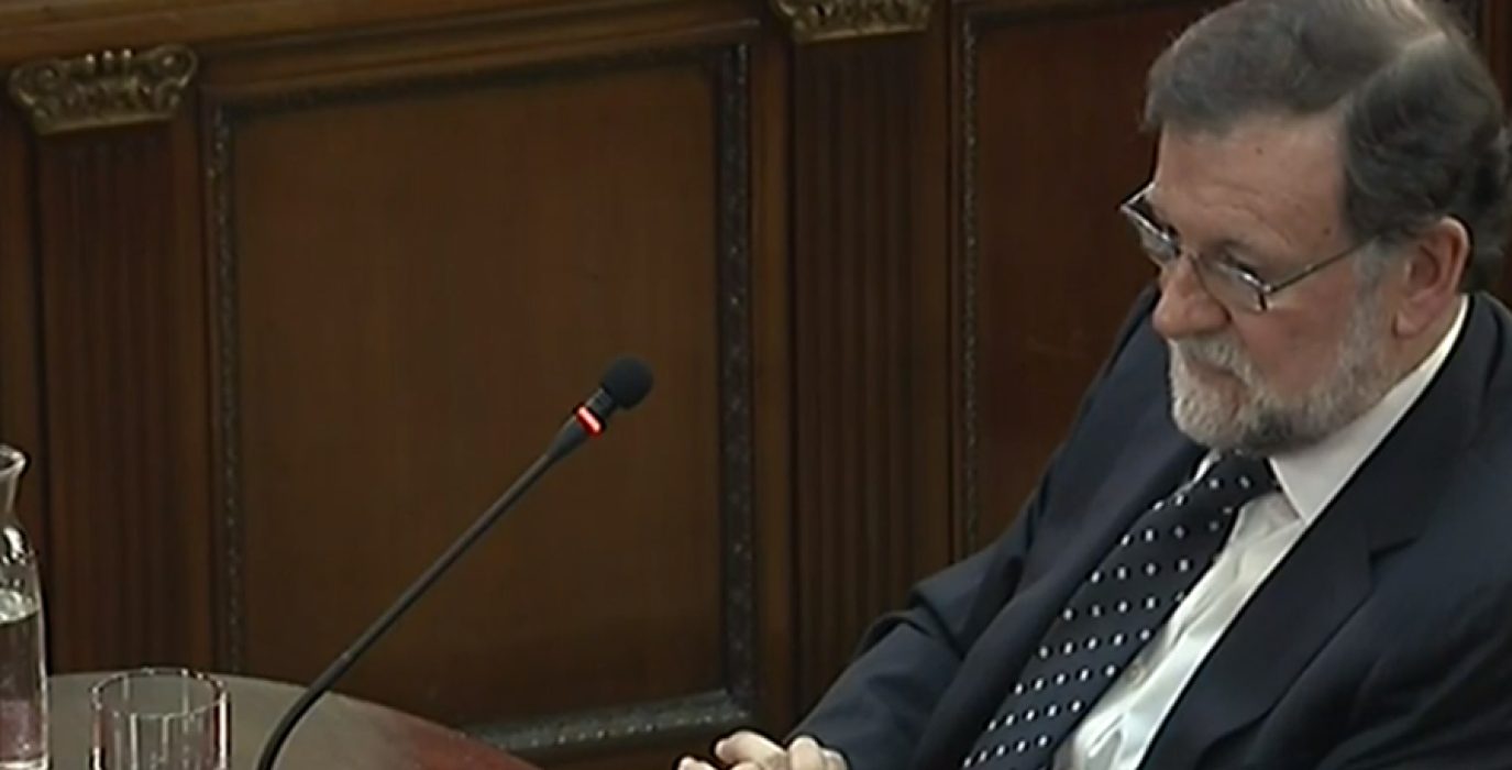 Rajoy durante su testimonio en el Supremo.