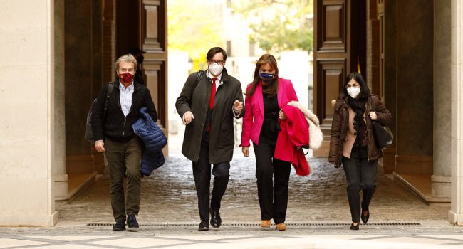 Fernando Simón, Salvador Illa, Sira Repollés y Carolina Darias acuden a la reunión del Consejo  Interterritorial de Salud celebrada este miércoles en Zaragoza. Foto: DGA