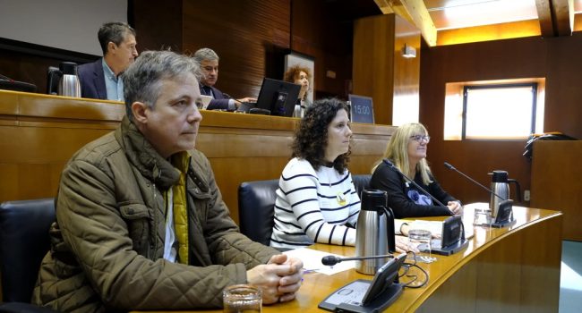 Representantes de STEPA en una comparecencia ante la Comisión de Peticiones de las Cortes de Aragón