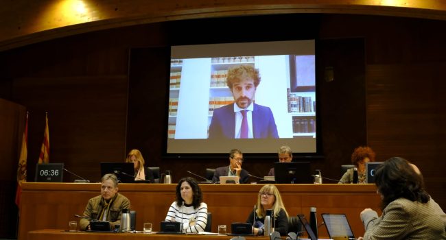 Representantes de STEPA en una reciente comparecencia ante la Comisión de Peticiones de las Cortes de Aragón.