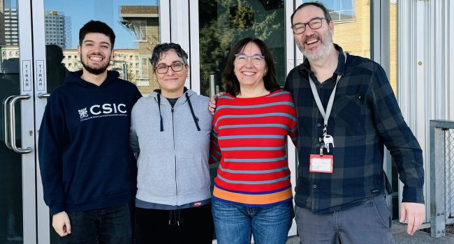 Equipo de investigación (de izquierda a derecha): Guillermo Canudo-Barreras, Raquel P. Herrera, M. Concepción Gimeno y Eduardo Romanos