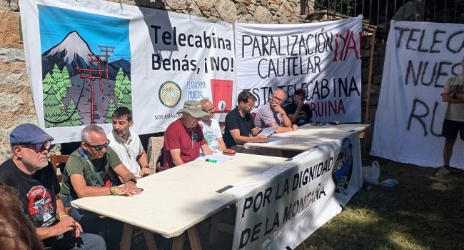 Rueda de prensa previa “a la visita informativa contra la telecabina Benás-Sarllé” | Foto: SOS Ribagorza