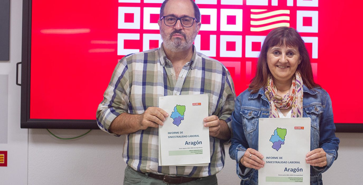 Representantes de CCOO en la rueda de prensa sobre accidentes