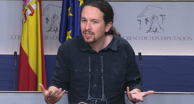 Pablo Iglesias en rueda de prensa.