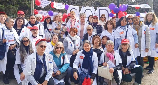 Las trabajadoras del SAD en el Cincomarzada. | Foto: CCOO