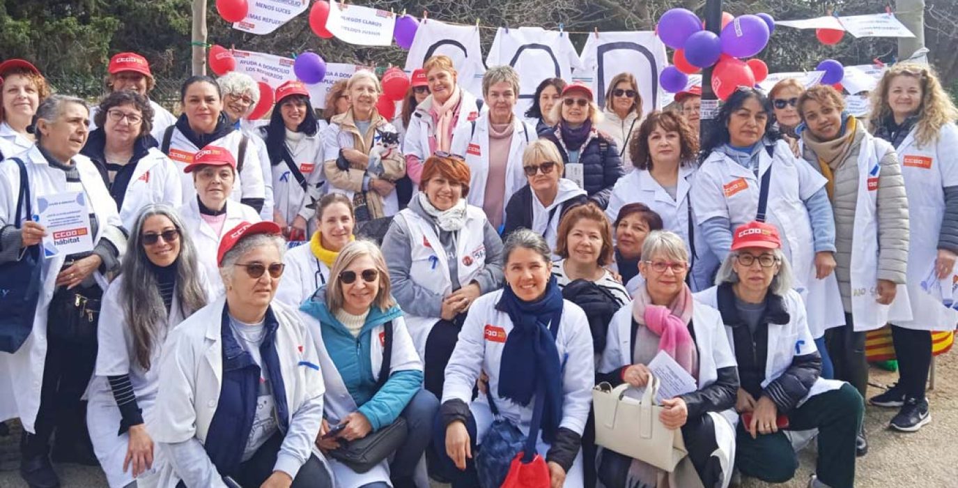 Las trabajadoras del SAD en el Cincomarzada. | Foto: CCOO