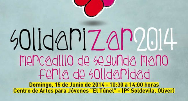 65 puestos, mercadillo, stands de asociaciones, exposiciones, actividades infantiles, animación, música, sorteos y muchas sorpresas en esta gran Feria de la Solidaridad que llega este domingo a Zaragoza.