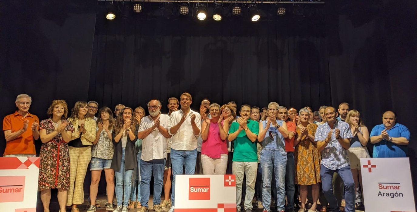 Candidatura de Sumar Aragón, en la presentación en Zaragoza | Foto: @SumarAragon