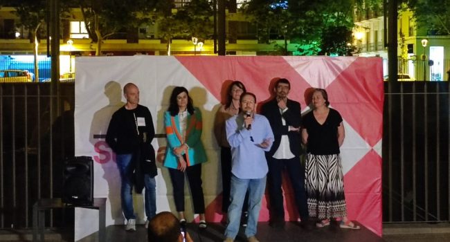 Martínez Tomey durante el arranque de campaña de Sumar Aragón | Foto: @SumarAragón