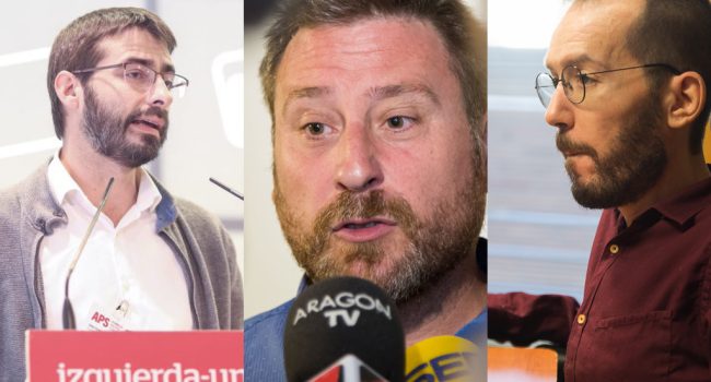 Álvaro Sanz, José Luis Soro y Pablo Echenique.
