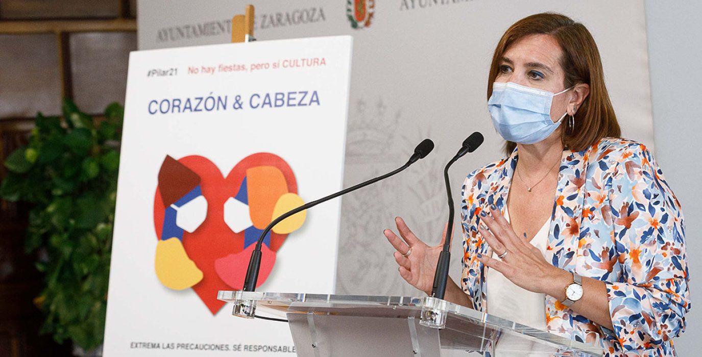 Sara Fernández en la presentación de los actos de la semana del Pilar. Foto: Daniel Marcos (AZ)