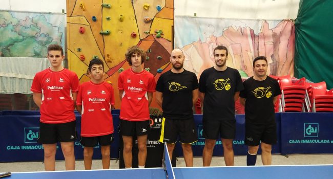 Publimax y School, junto a CN Helios, representantes aragoneses masculinos en las estatales de tenis de mesa. Foto: @SchoolZTM