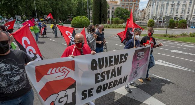 movilización de la sección sindical de CGT el Ayuntamiento de Zaragoza
