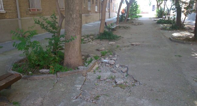 Estado actual de la calle Sallent de Gallego en Zaragoza.
