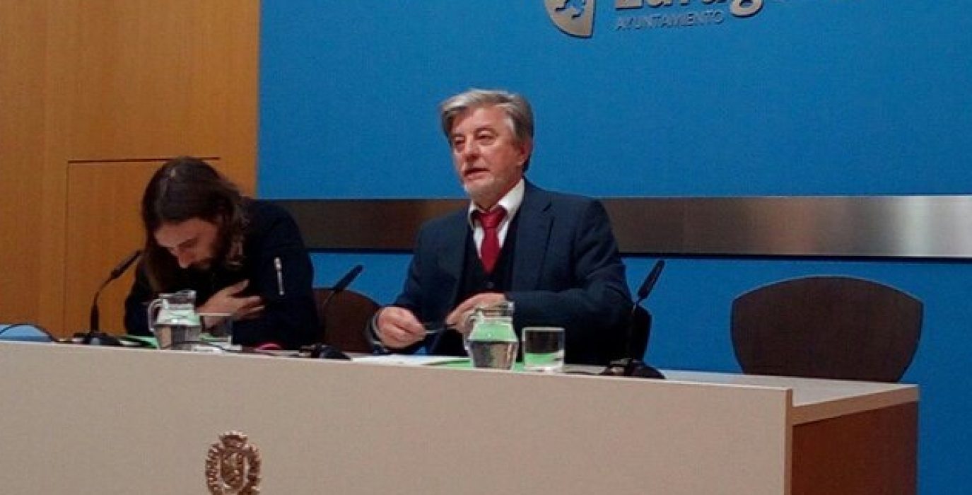 Pablo Híjar y Pedro Santisteve en la rueda de prensa de este lunes. Foto: ZeC.