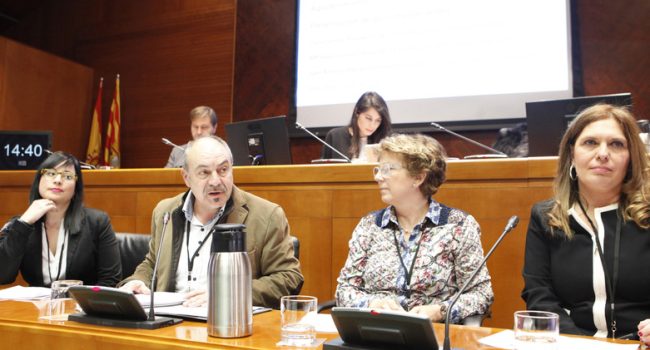 Comparecencia en Las Cortes de la Asociación Aragonesa de Psicopedagogía y el Colegio de Psicólogos de Aragón. Foto: Cortes de Aragón.