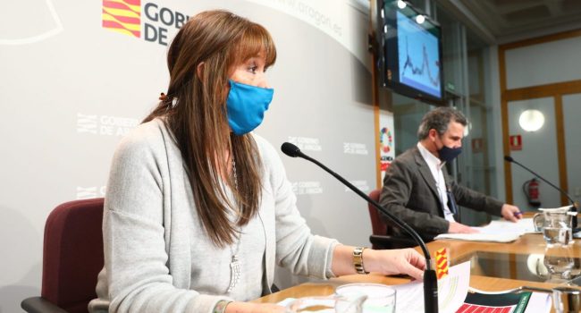 Repollés y Falo durante en una comparecencia urgente de este viernes. Foto: DGA