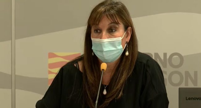 Sira Repollés durante la comparecencia de este jueves. Foto: AraInfo